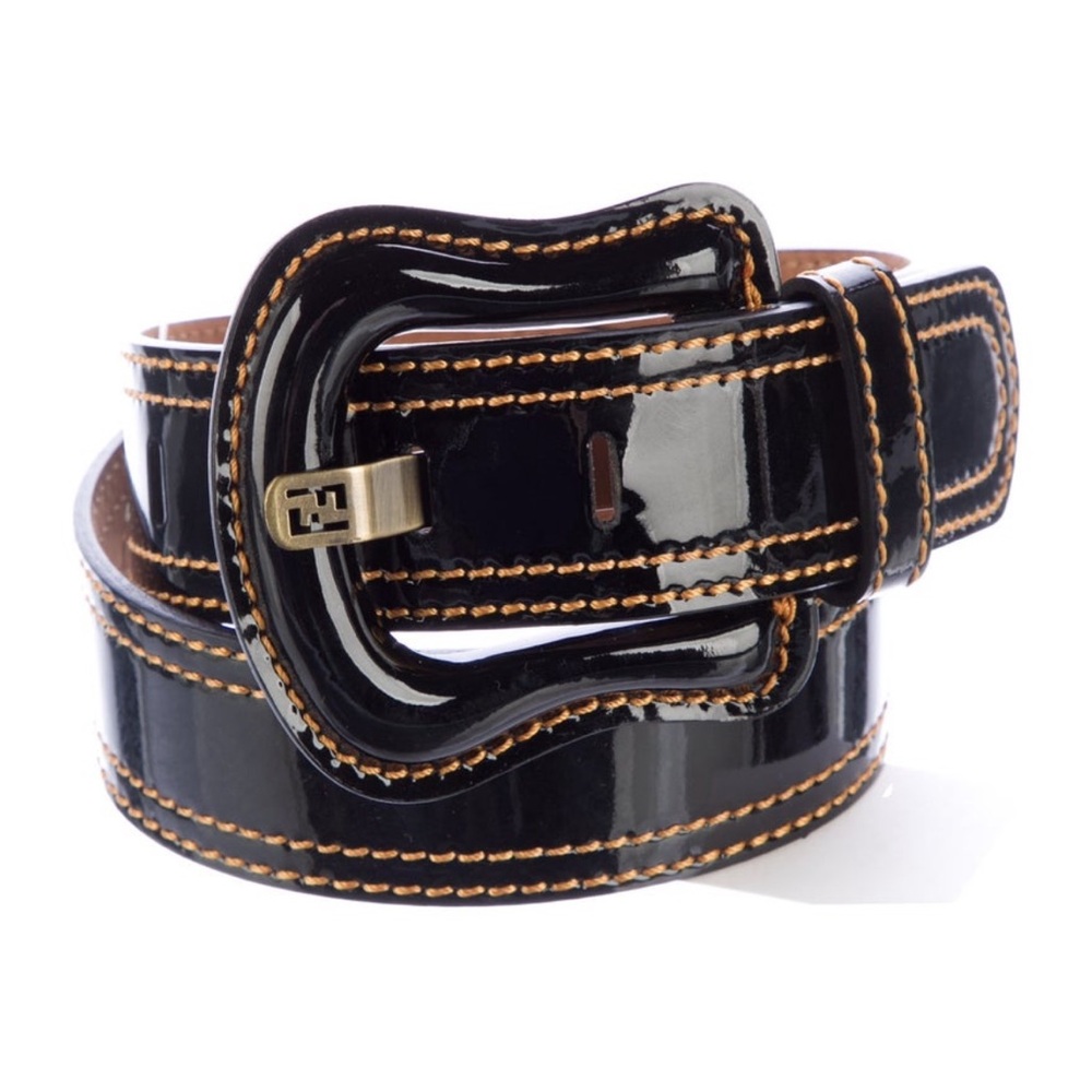 FENDI WIDE PATENT LEATHER BELT